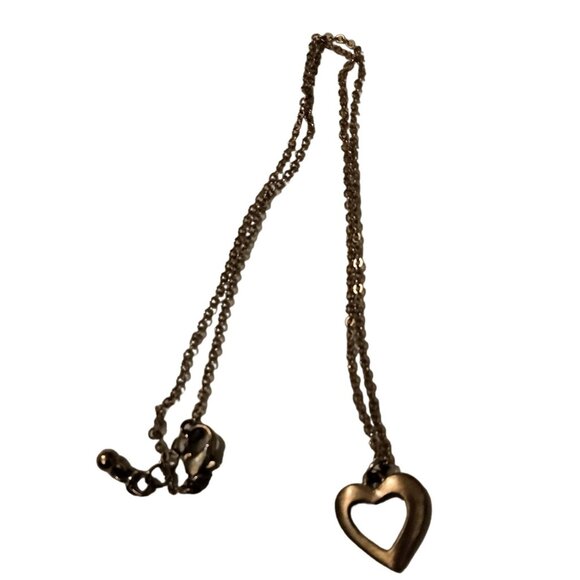 Gold Tone Open heart Necklace Valentine Jewelry - Picture 2 of 4